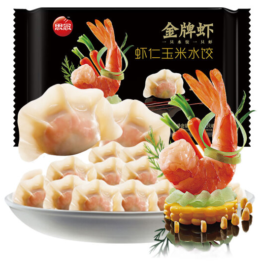 89元思念金牌虾水饺虾仁玉米480g32只5件