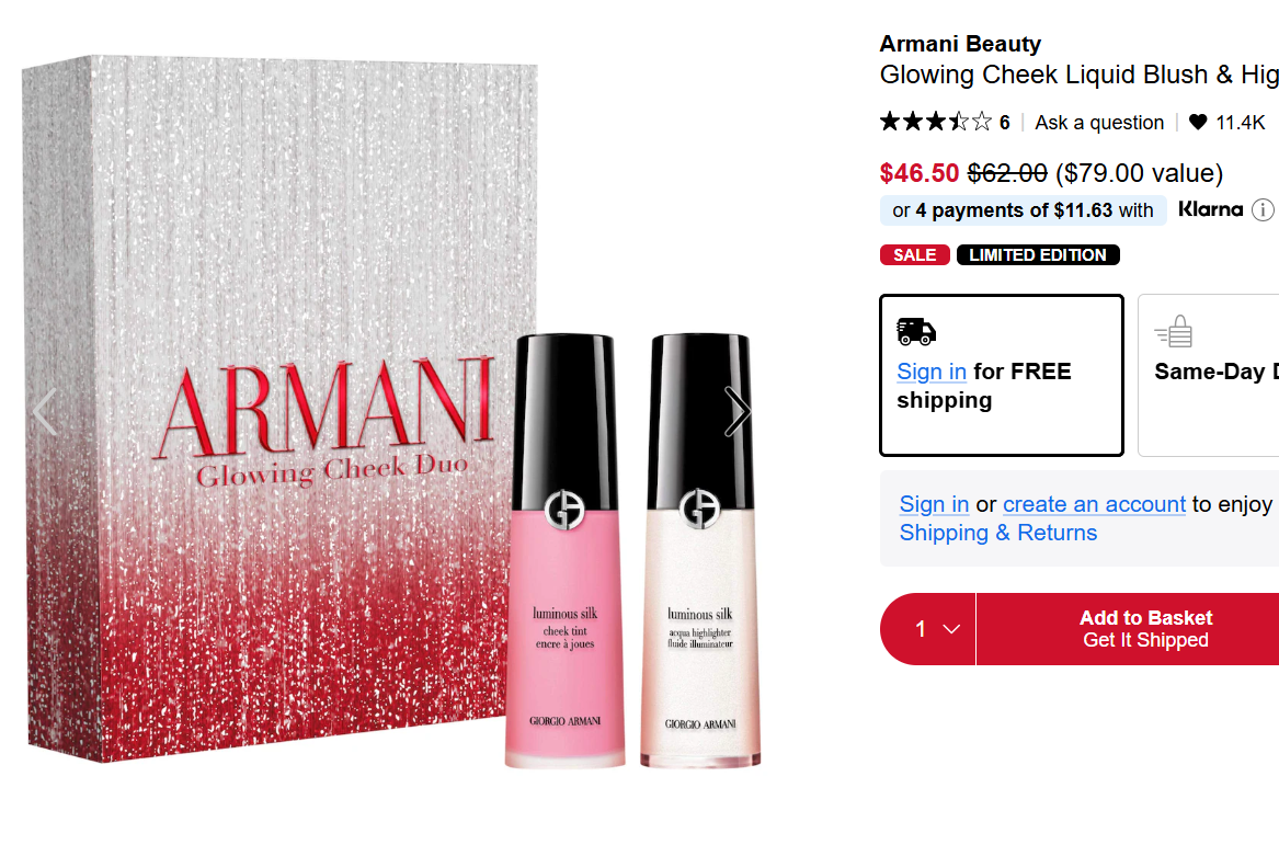 Armani Beauty Highlighter and Blush Duo Armani Beauty Highlighter and Blush Duo