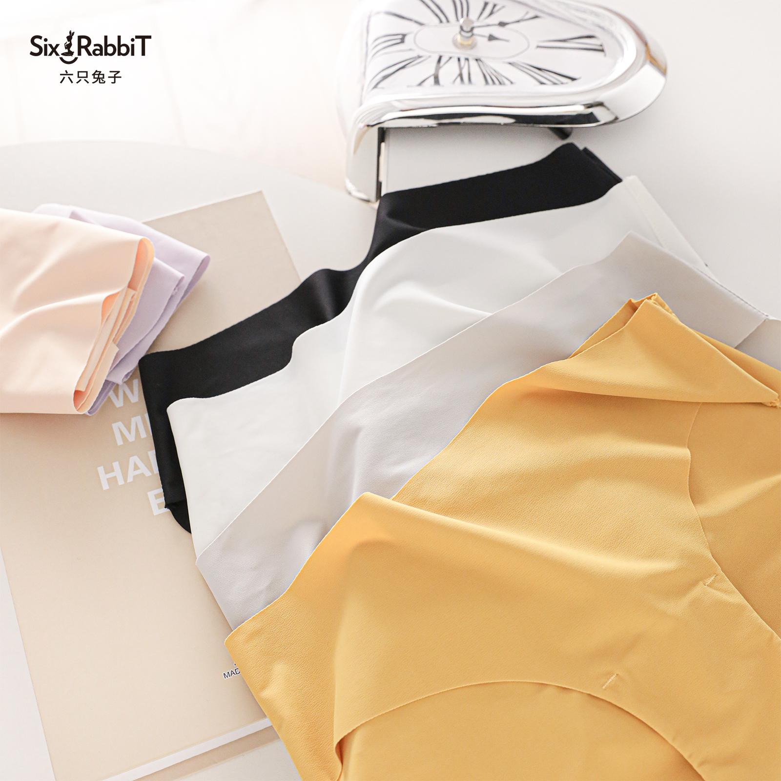 拍5件六只兔子高弹透气全棉抗菌无痕内裤5条