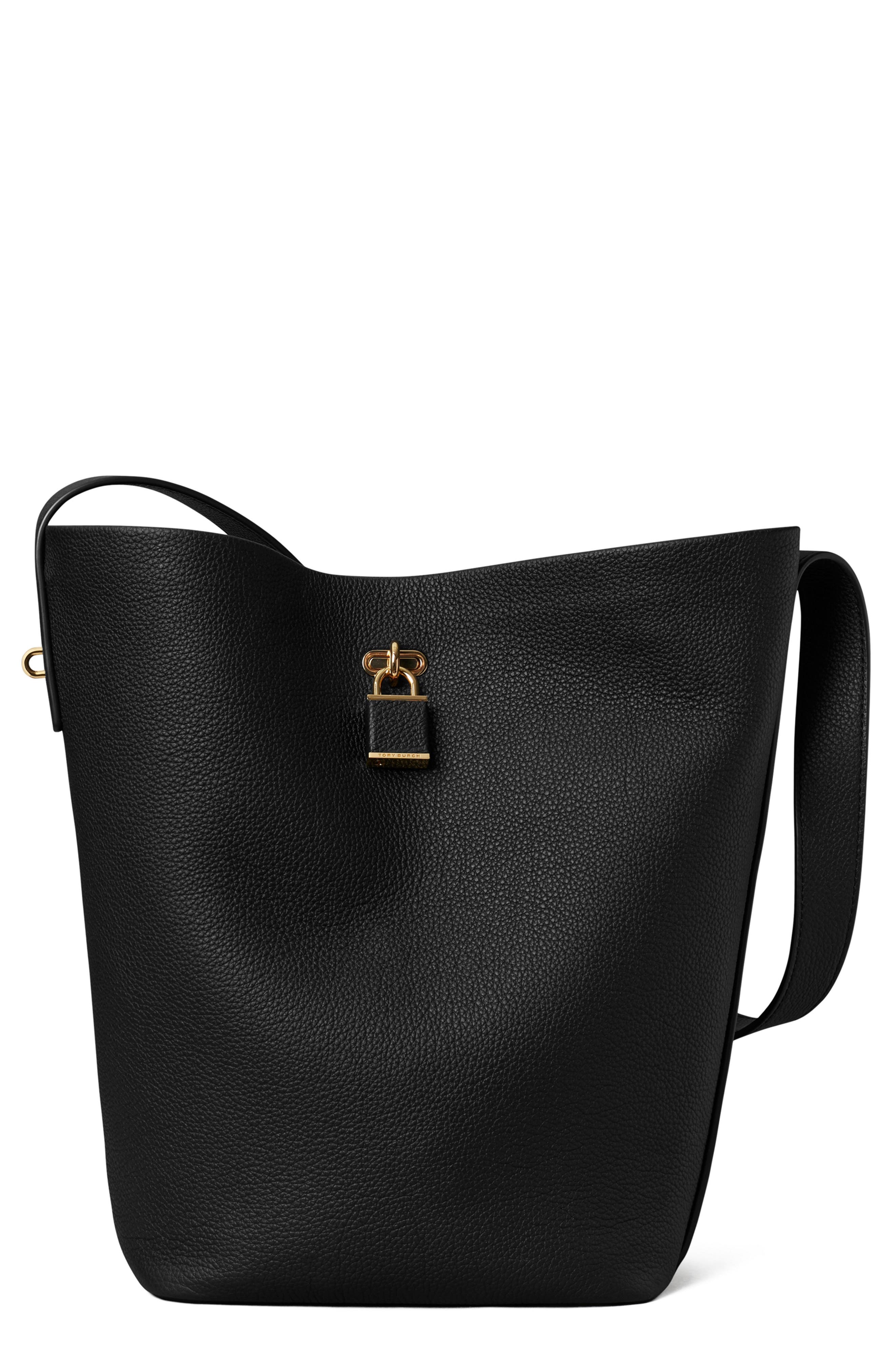 Tory Burch Slim Lock Leather 汤丽柏琦水桶包 Black
