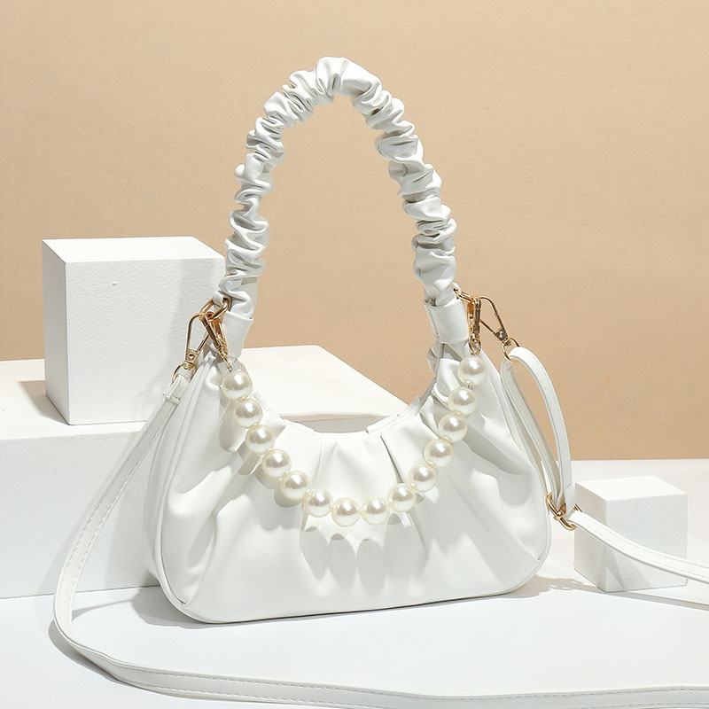 珍珠包云朵褶皱链条法棍包