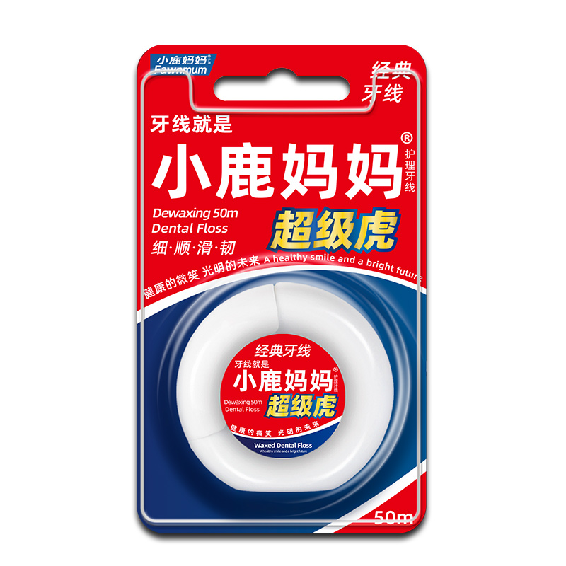 小鹿妈妈经典超级虎卷牙线50米*1卷