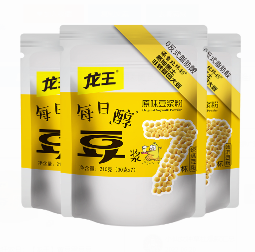 11.5元包邮！龙王 每日醇甜味豆浆粉30g*21包