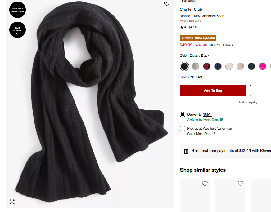 Charter Club Cashmere Scarf Sale