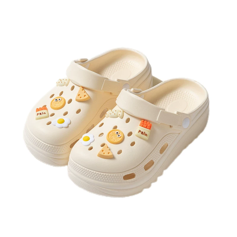 洞洞鞋！女士踩屎感增高包头外穿拖鞋