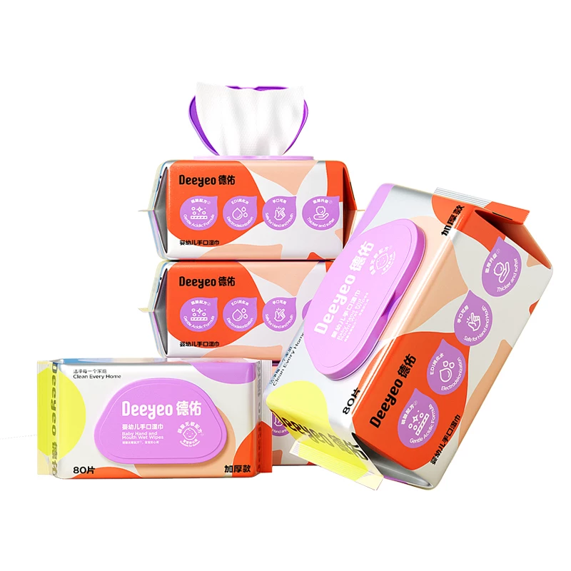 德佑婴儿宝宝湿纸巾80抽*5包