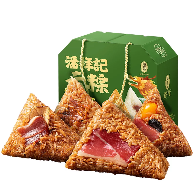 潘祥记云腿豆沙鲜花粽子礼盒