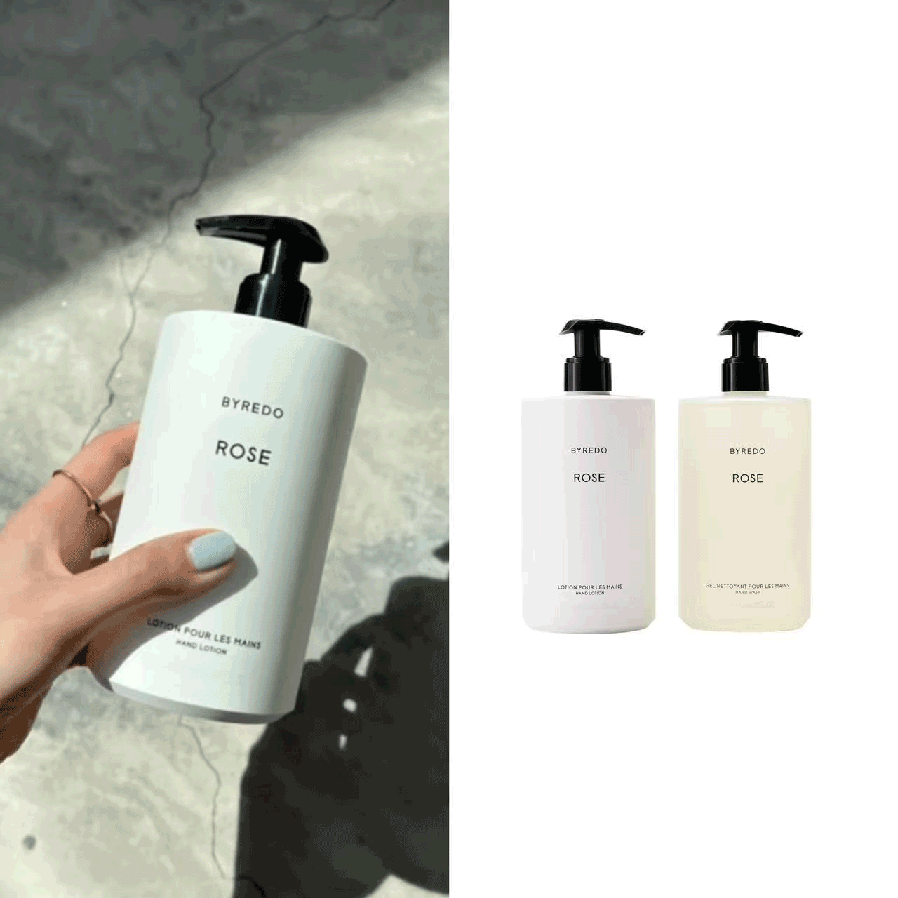 Byredo Rose hand wash and hand cream set.