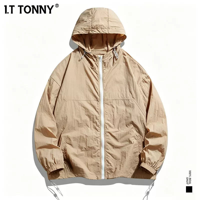 I.T TONNY官方新款防晒服男PUF50+透气凉感皮肤衣连帽外套夏季
