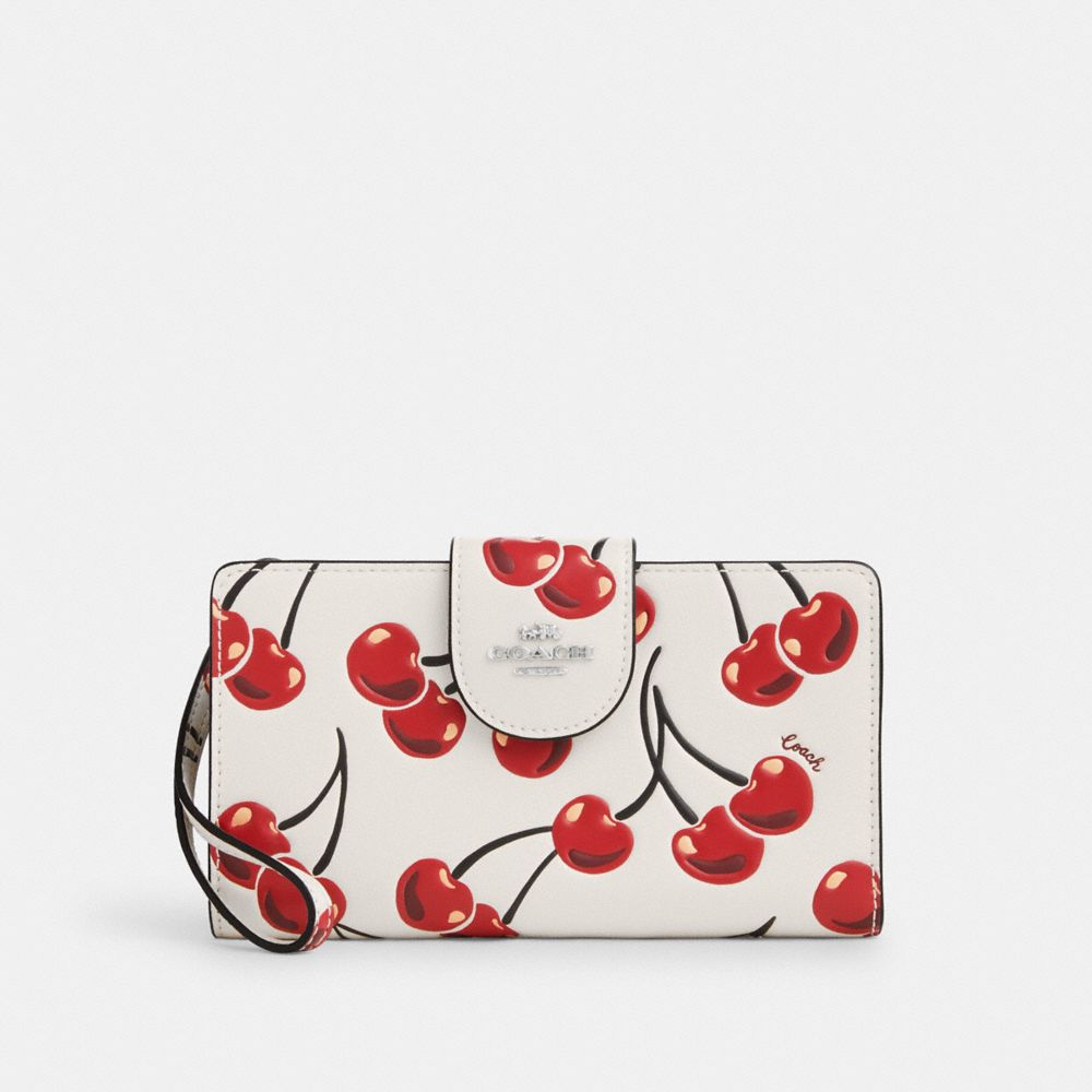 coach phone wallet with cherry print CZ331-SVCAH