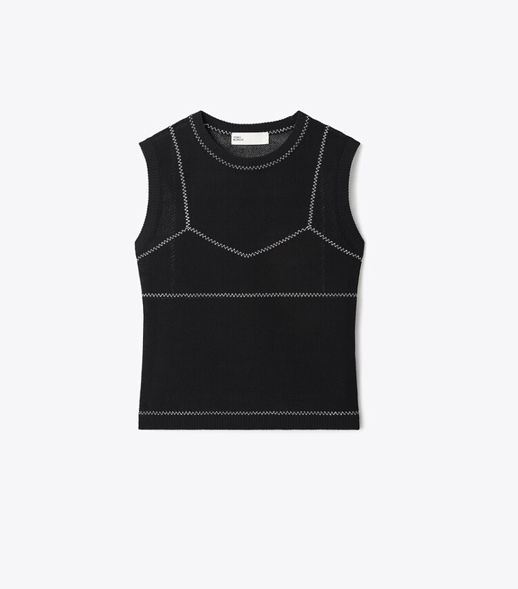 tory burch Cotton And Nylon Mesh Top