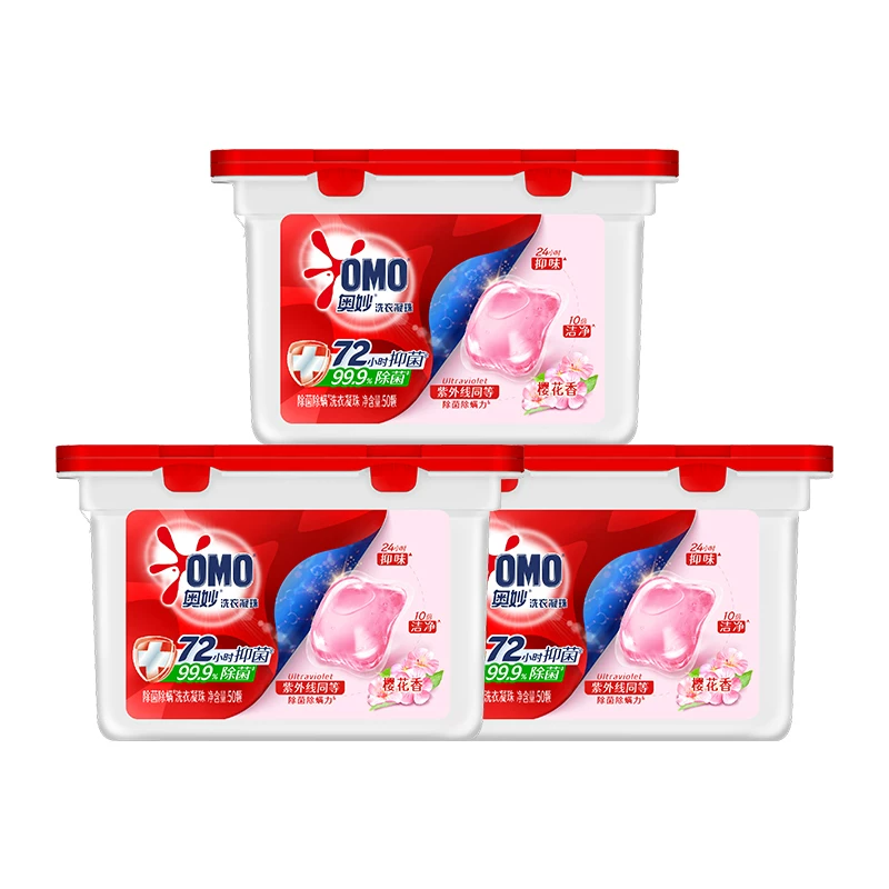 奥妙樱花洗衣凝珠除菌除螨 三盒共1200g