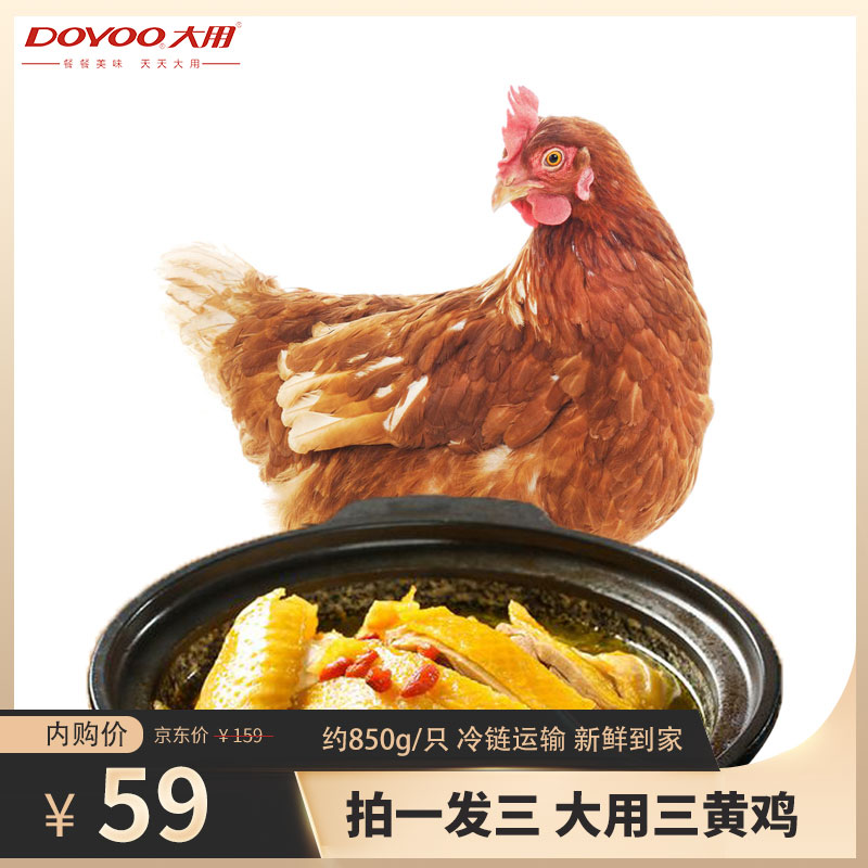 【JD旗舰店】大用 三黄鸡整只土鸡 850g*3只