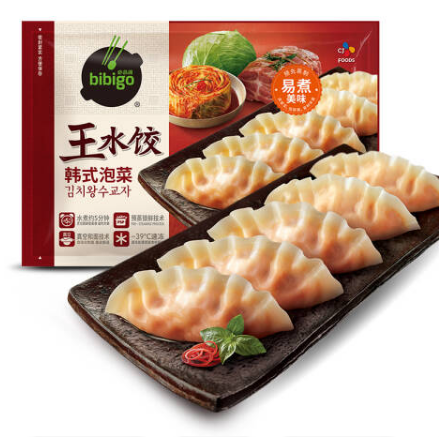 60.74元！必品阁（bibigo）韩式泡菜王水饺 1200g*3件+一条狗 糯米三丁大烧卖烧麦 180g