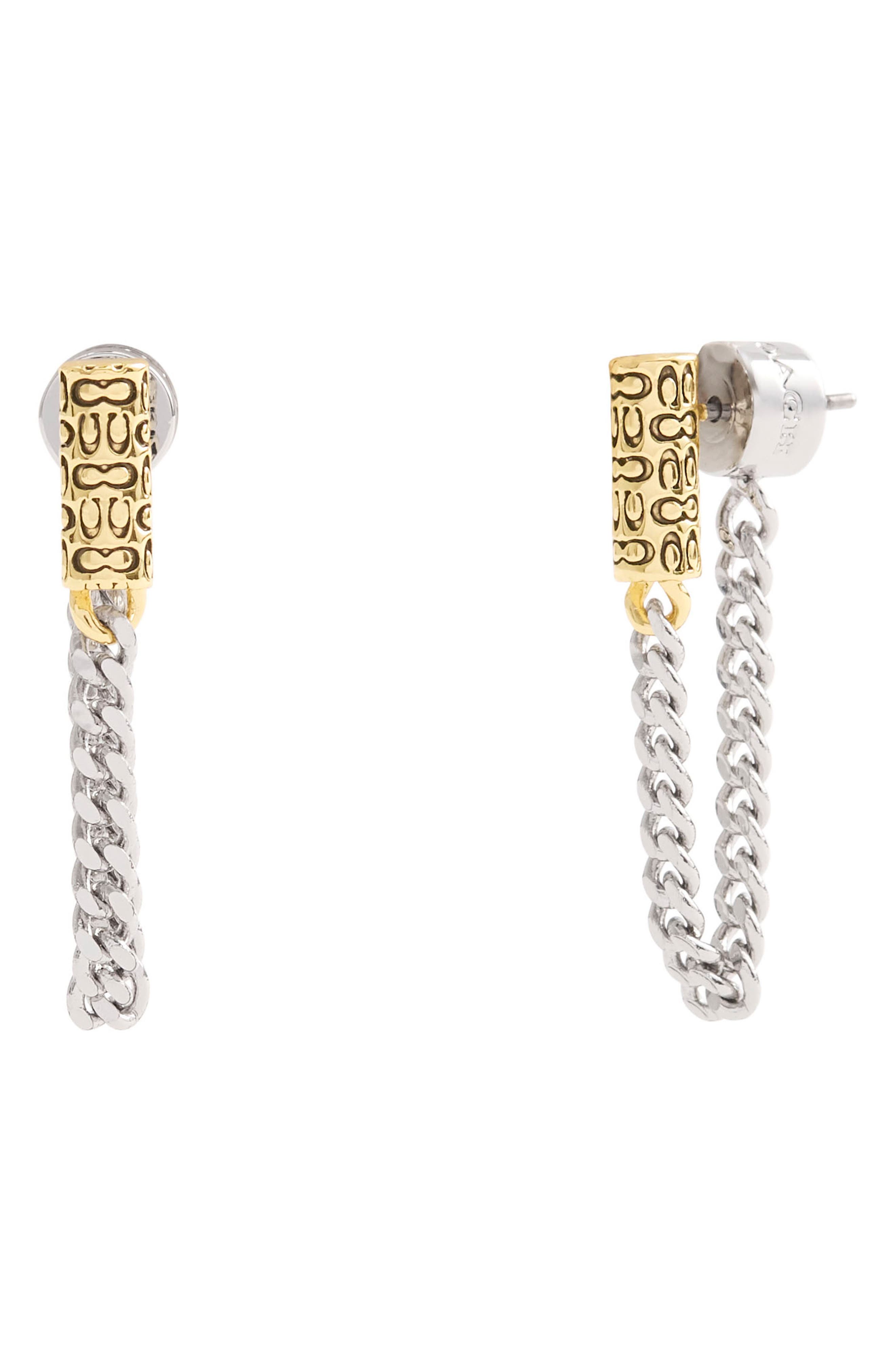COACH Quilted Tube Front/Back Earrings