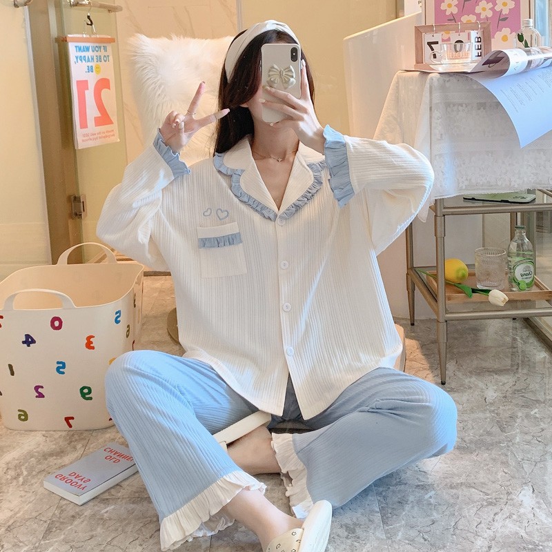 【可爱伴】春秋纯棉睡衣两件套装