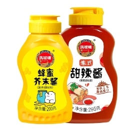 10.9元包邮！凤球唛 蜂蜜芥末酱200g+甜辣酱295g