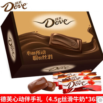 【有券的上】【好价】18.9元包邮！德芙 巧克力 丝滑牛奶味4.5g*36块装