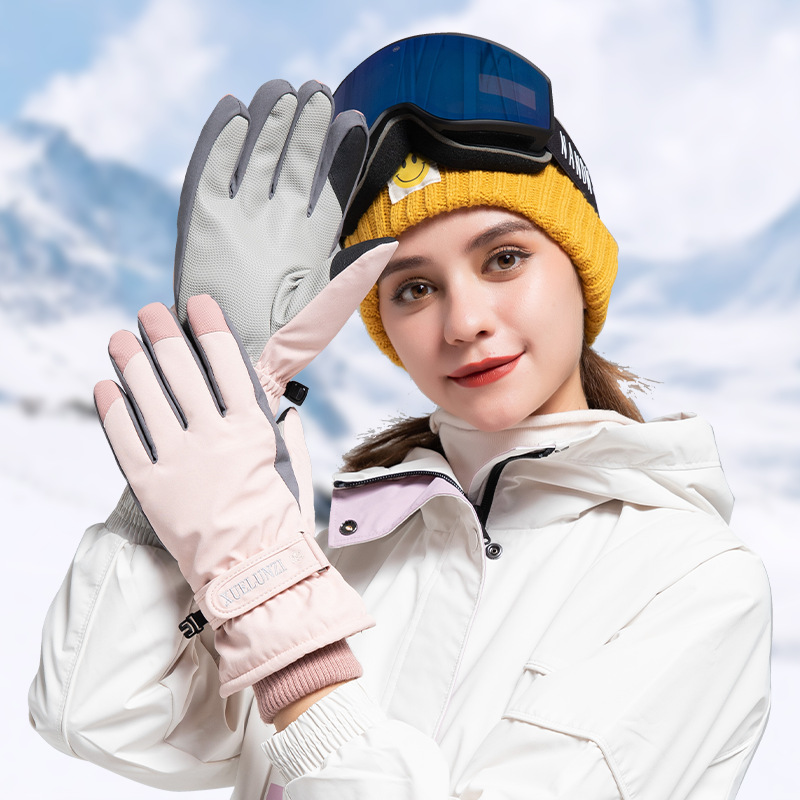 保暖骑车手套加厚触屏滑雪手套男女加绒手套
