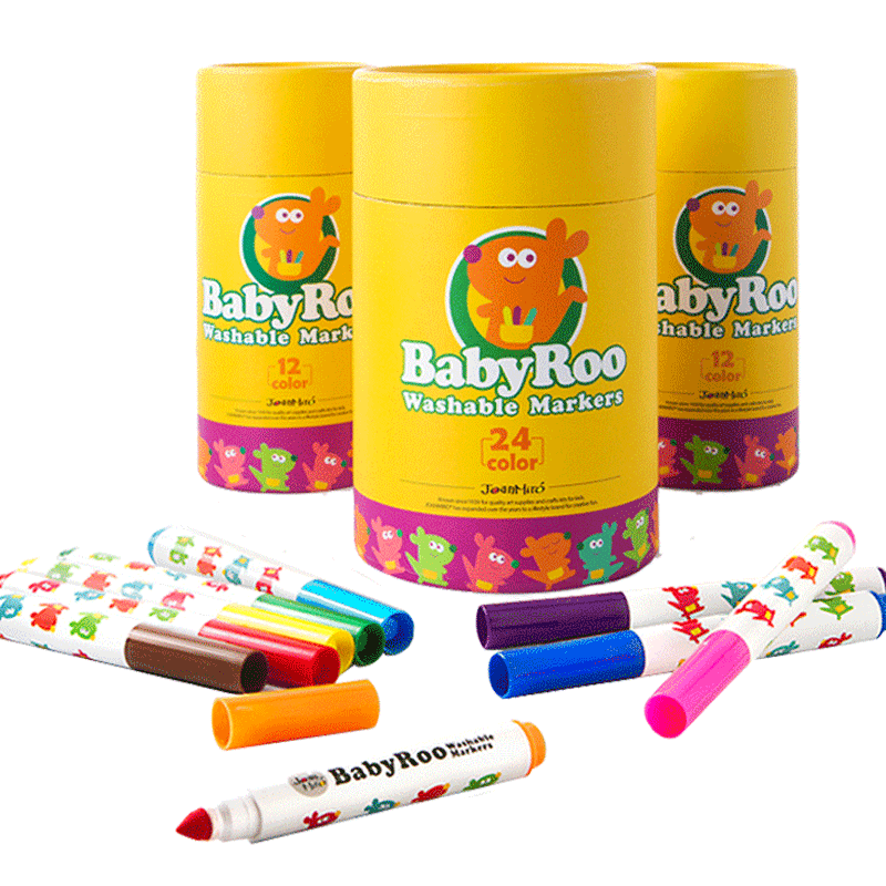 美乐！儿童可水洗无毒水彩笔套装6色