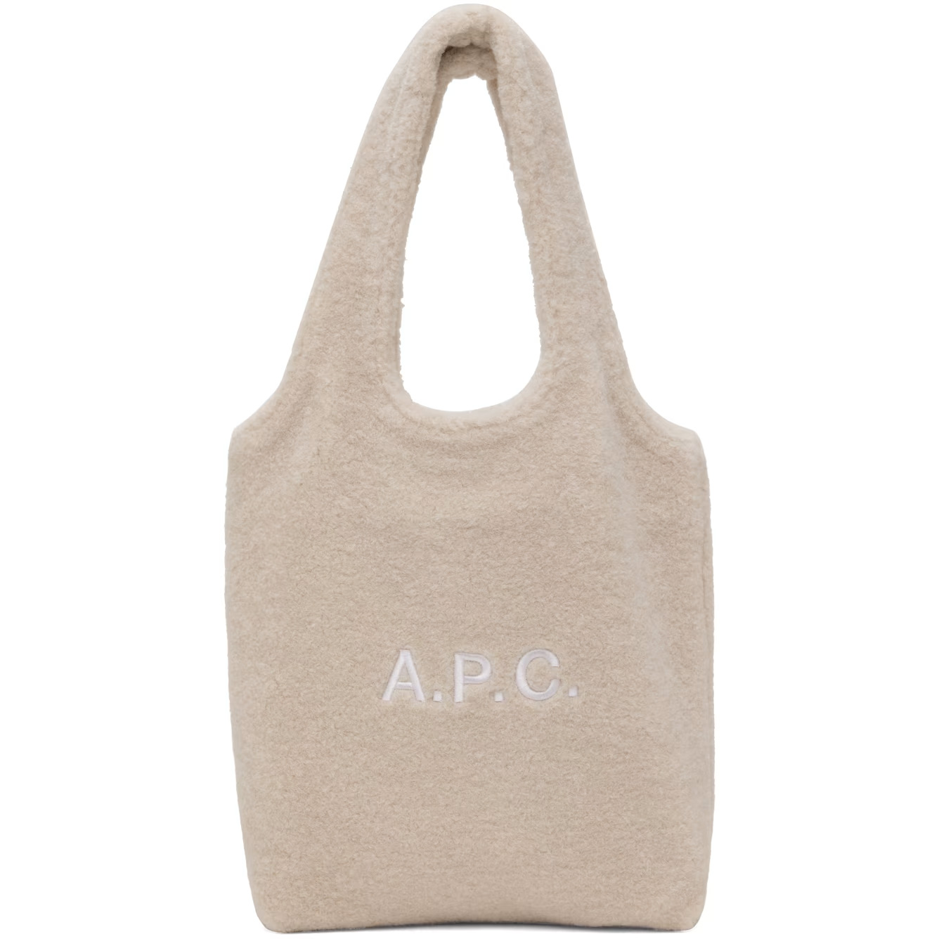 A.P.C.米色抓绒小号Ninon托特包特惠