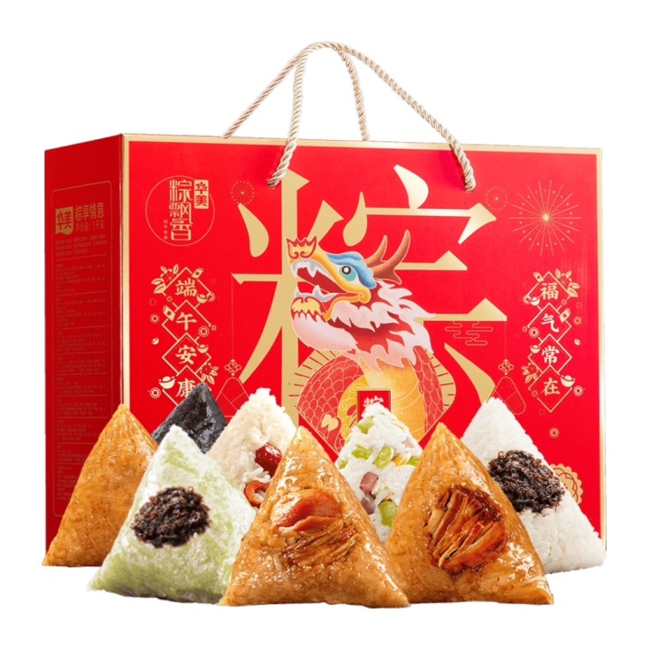 华美粽享情意粽子礼盒100G*10粽8味