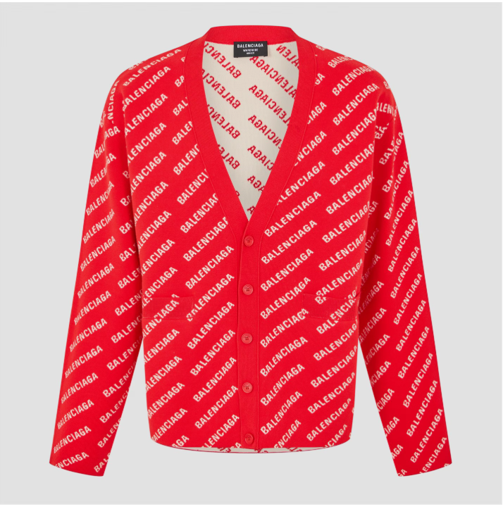 Balenciaga红色满印logo开衫18折优惠