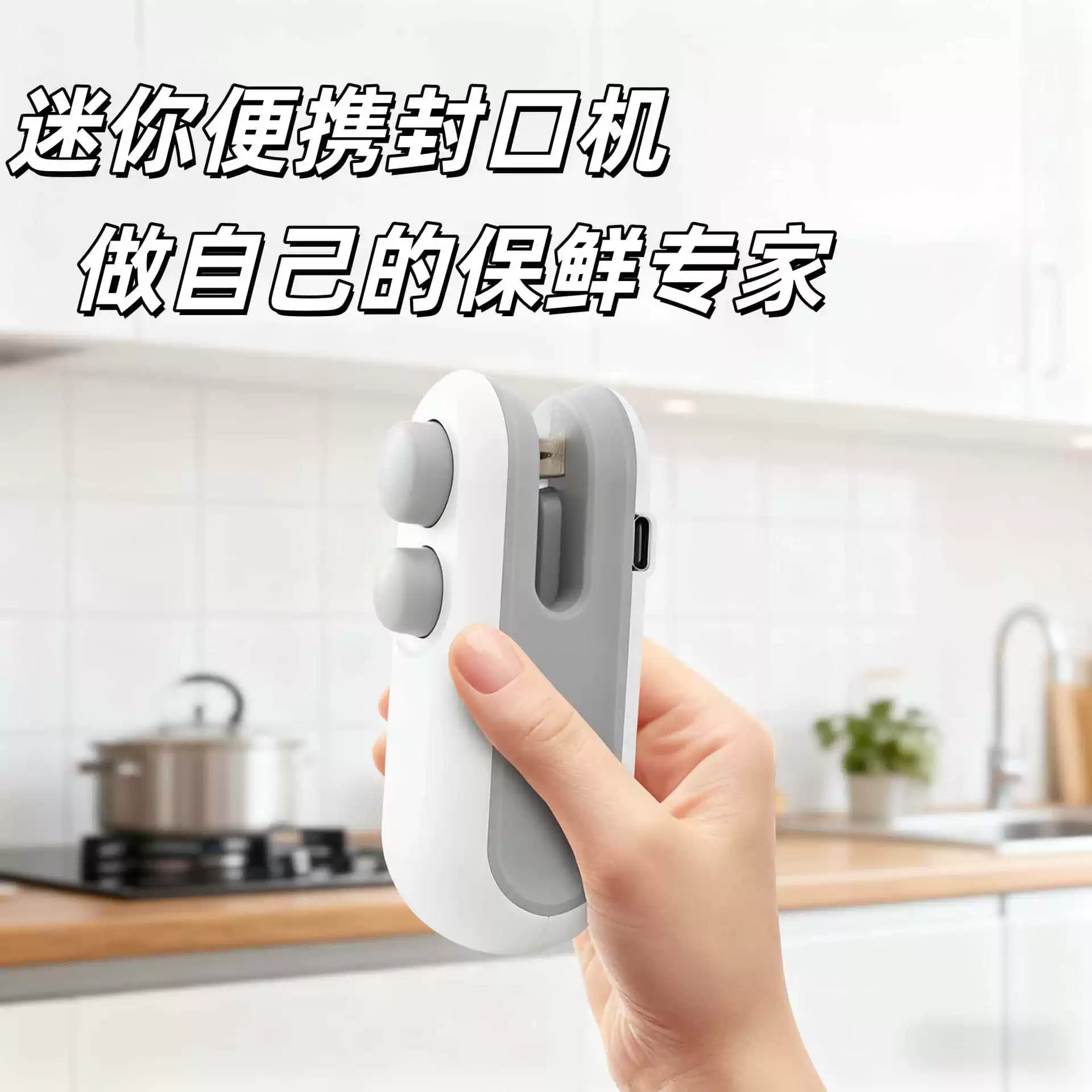 F封口机小型充电封口器便携零食塑封神器家用塑料包装袋封开两用