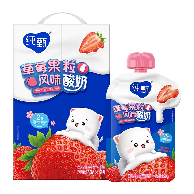 纯甄草莓果粒酸奶150g×12袋