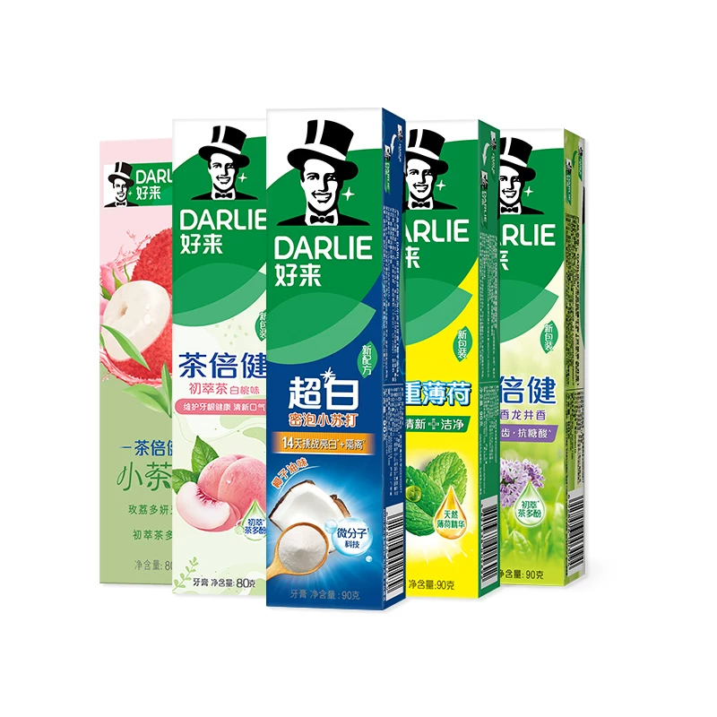 拍4送4！DARLIE好来原黑人超白茶牙膏8支