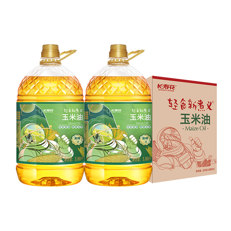返猫卡60！长寿花玉米油3.88L*4桶