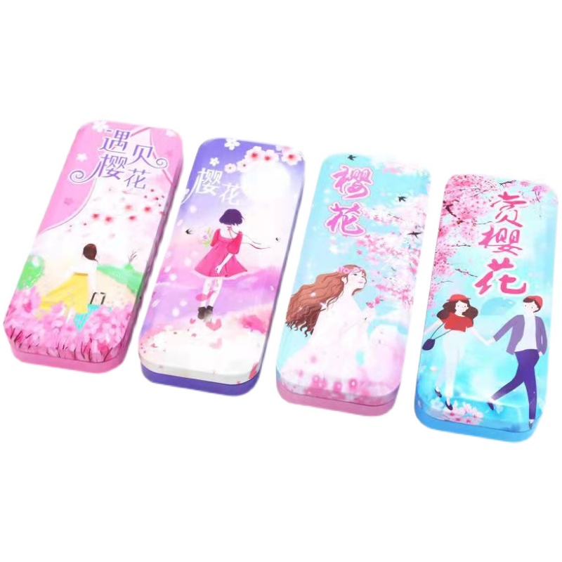 学生文具盒女生双层马口铁盒公主铅笔盒