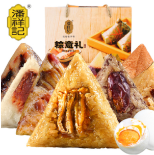 4.9元！祥记旗舰店 端午粽子100g*4味4枚 （凑单包邮）
