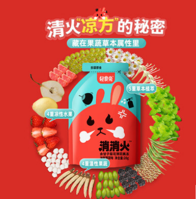5.9元包邮！多燕瘦 轻食兔消消火果冻6粒