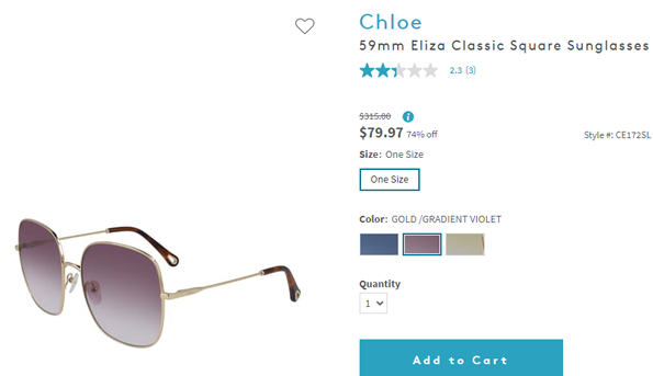 chloe 59mm eliza classic square sunglasses