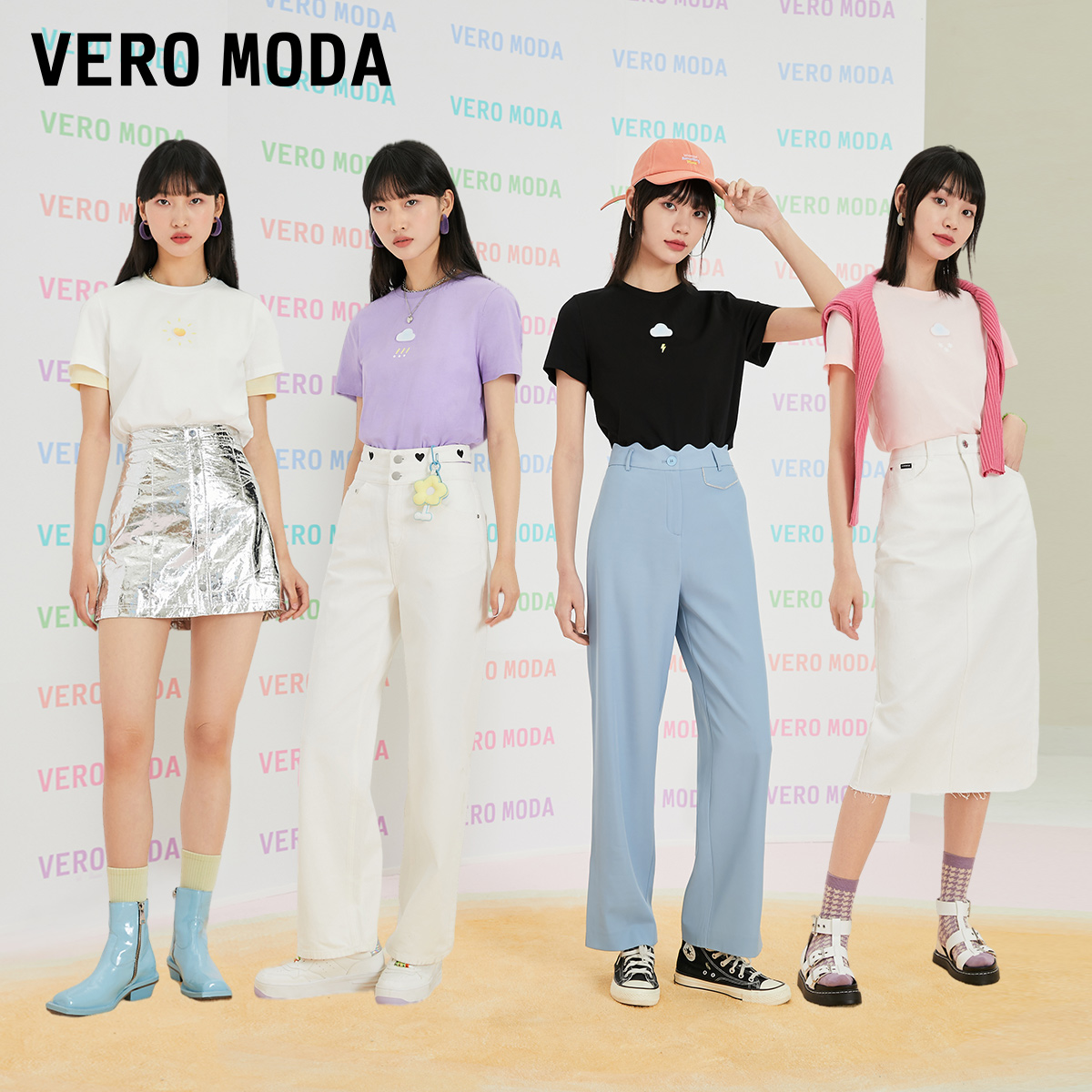 VeroModaHT系列纯棉天气预报3D立体印花T恤