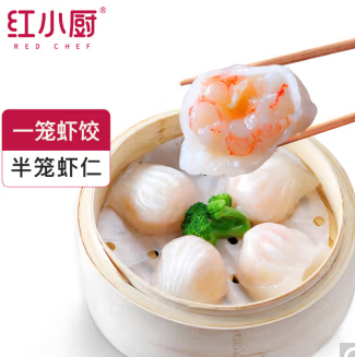 【史低价】【折12.3元/件】49.4元包邮！红小厨 水晶虾饺  200g/袋（25g*8只）*4件