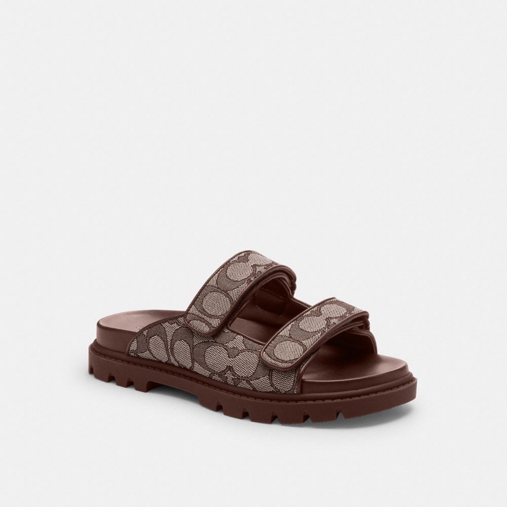 coach two band sport slide in signature jacquard CBN29-S8W