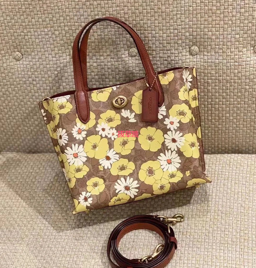 coach蔻驰willow24托特包小雏菊款