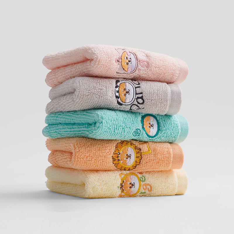 【洁丽雅旗舰店】纯棉吸水毛巾5条装