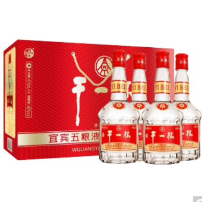 99元包邮！五粮液干一杯4瓶礼盒装