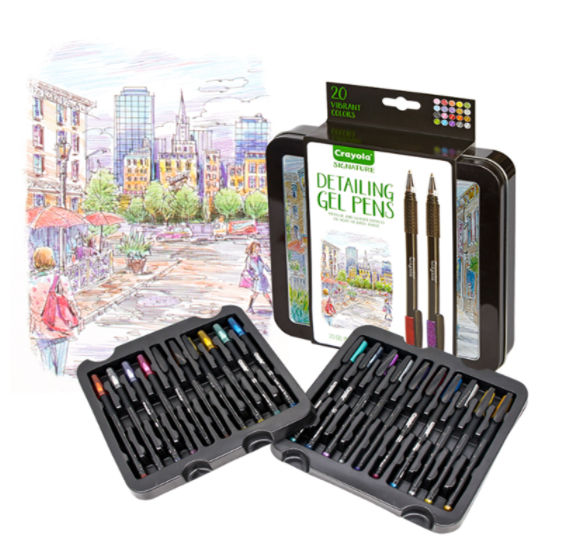 59元包邮！Crayola 绘儿乐 Signature 艺术大师 20色炫彩中性笔绘画礼盒 铁盒
