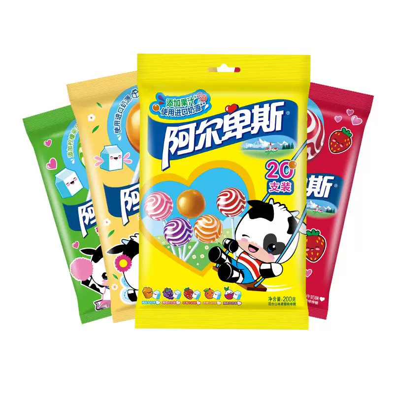 阿尔卑斯棒棒糖水果牛奶味