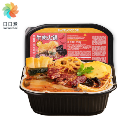 18.9元包邮！日日煮 自热牛肉火锅 250g*3盒