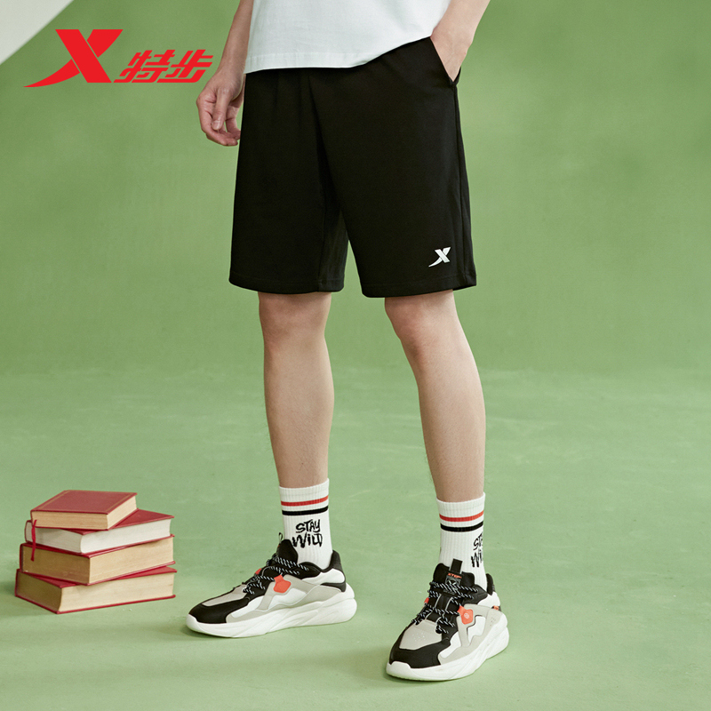 特步短裤男2022春季新款针织运动裤