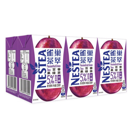 5.9元！雀巢 茶萃百香果绿茶果汁茶饮料250ml*6联包