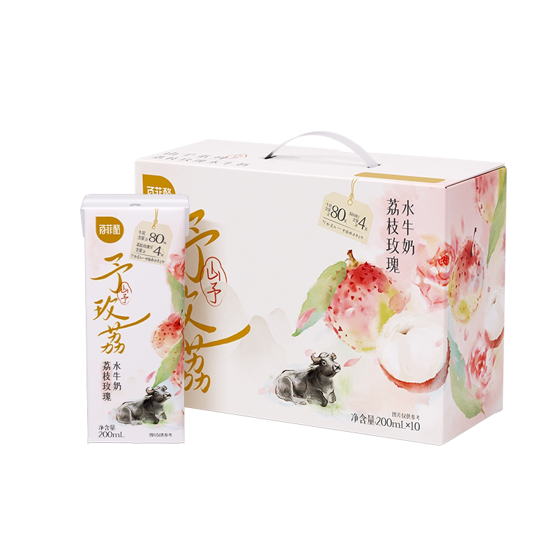 百菲酪荔枝玫瑰水牛奶200ml*10