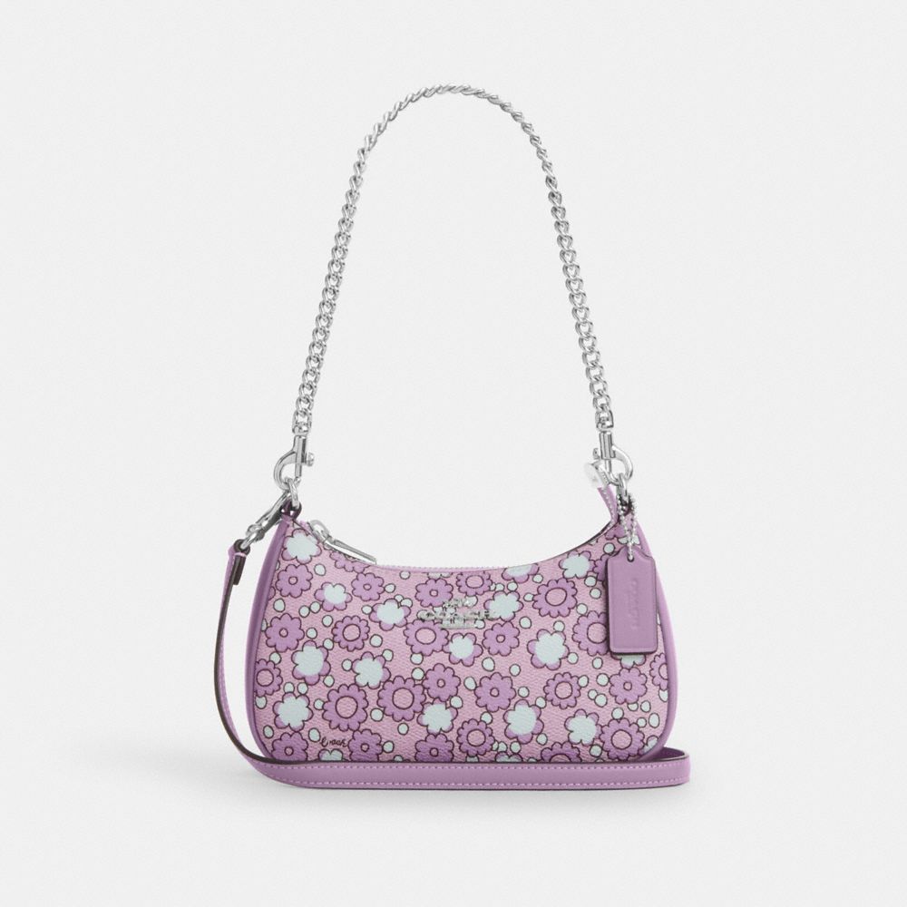 coach teri mini crossbody bag with floral print CBG64-SVY2I