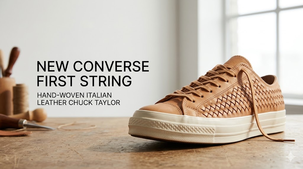Converse First String Chuck Taylor hand-woven Italian leather sneaker