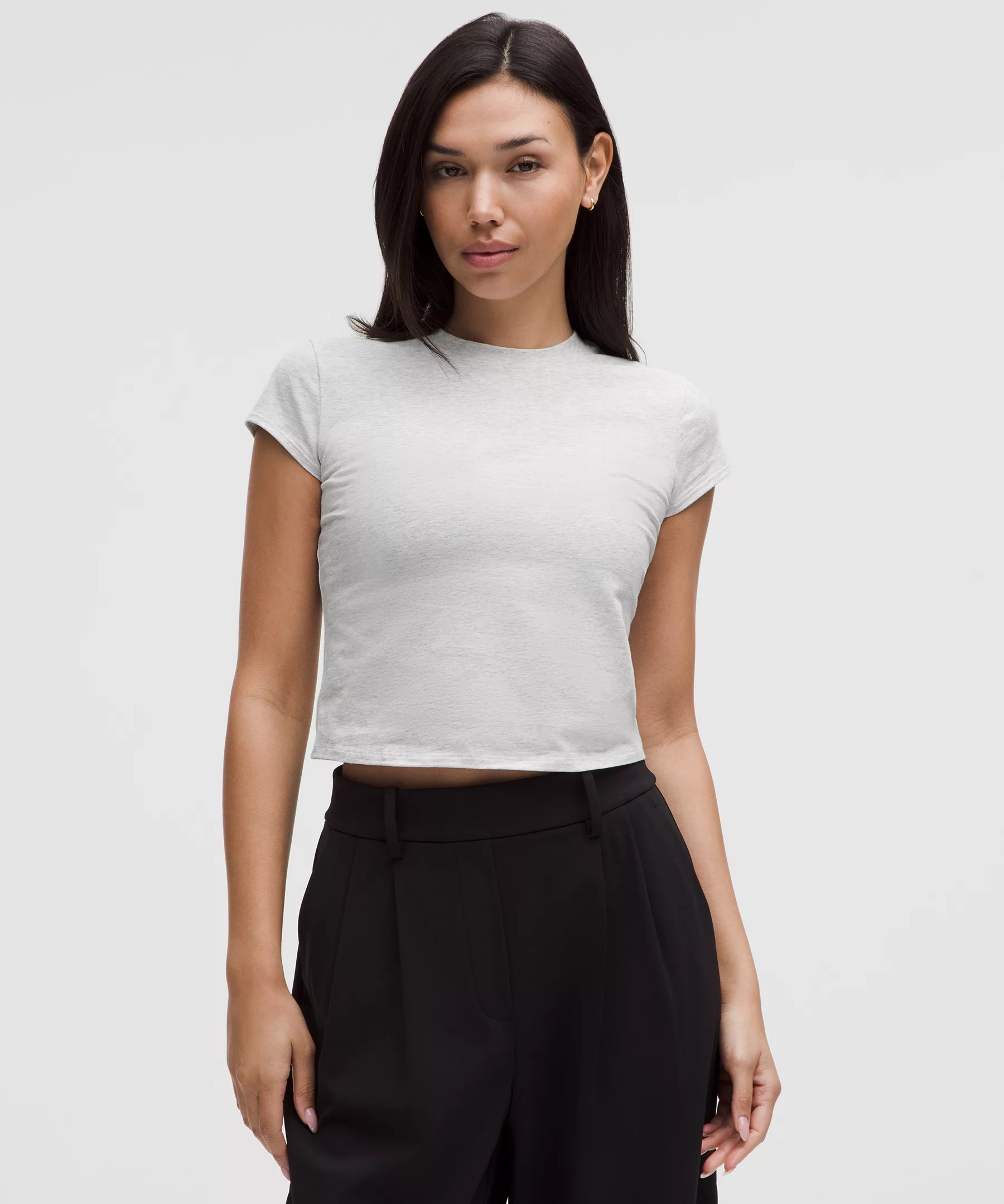 Lululemon Organic Cotton Baby 女士T恤 Heathered Core Ultra Light Grey M